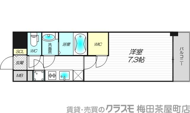 ファーストフィオーレ福島野田II(1K/8階)の間取り写真