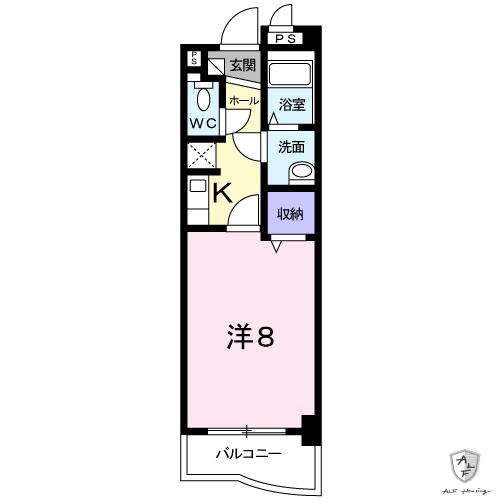 マメールロア(1K/1階)の間取り写真