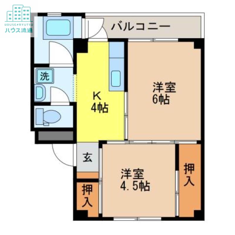 ビレッジハウス時津1号棟(2K/5階)の間取り写真