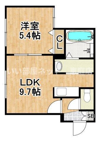 アマン恵庭(1LDK/1階)の間取り写真