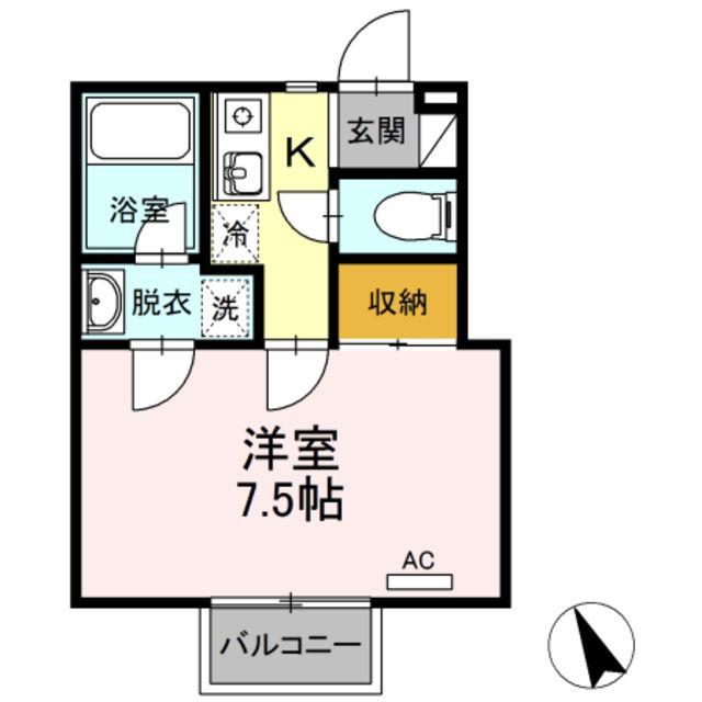 HOUSEしゅんざん(1K/2階)の間取り写真