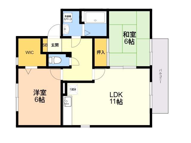セジュール清原A(2LDK/2階)の間取り写真