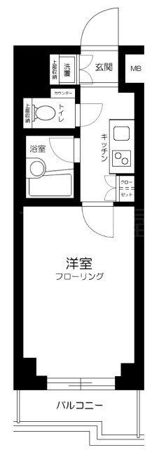 ルーブル飯田橋(1K/4階)の間取り写真