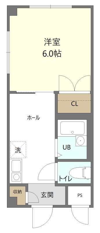 AI WORLD多々良II(1K/2階)の間取り写真