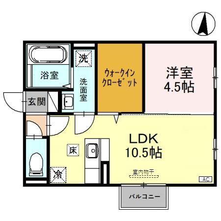 セジュール ベルサイユ(1LDK/1階)の間取り写真