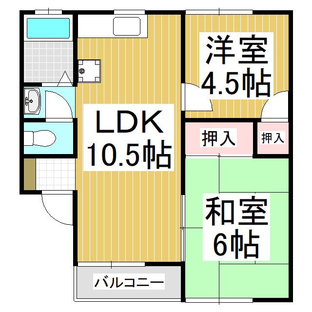 カーサセレステ(2LDK/2階)の間取り写真
