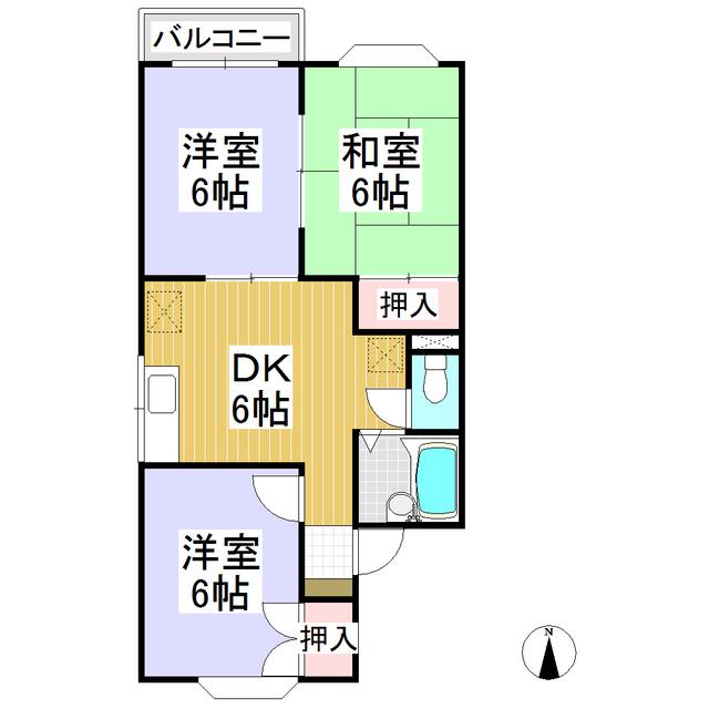 軽井沢時田ハウス(3DK/1階)の間取り写真