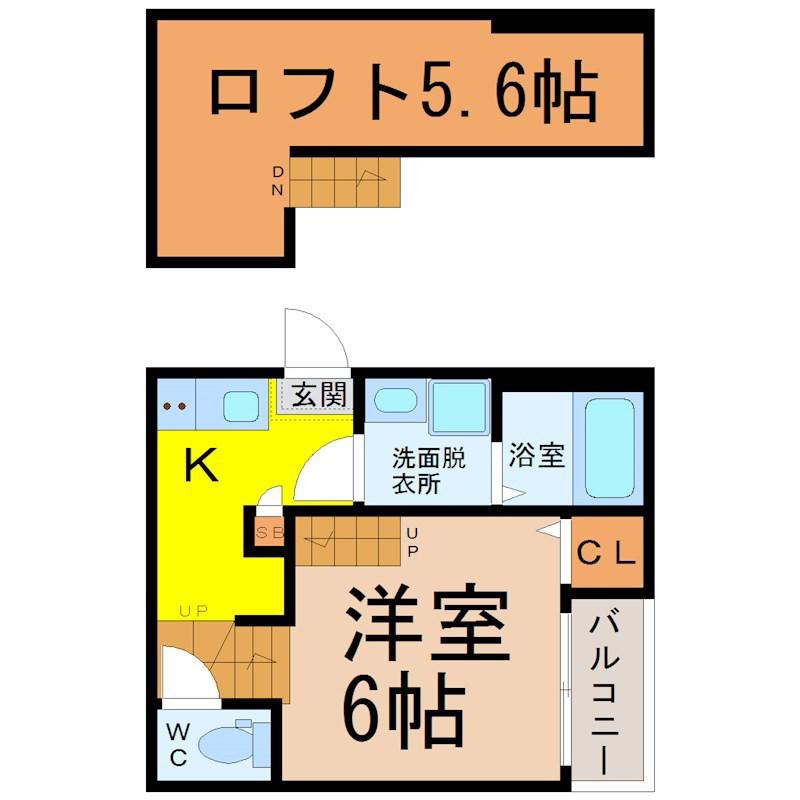 フォレストヒルズ(1K/2階)の間取り写真