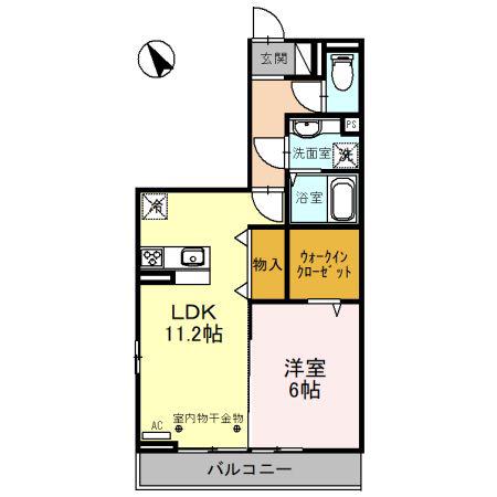 POCO A POCO(1LDK/2階)の間取り写真