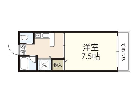 プレア21(ワンルーム/6階)の間取り写真
