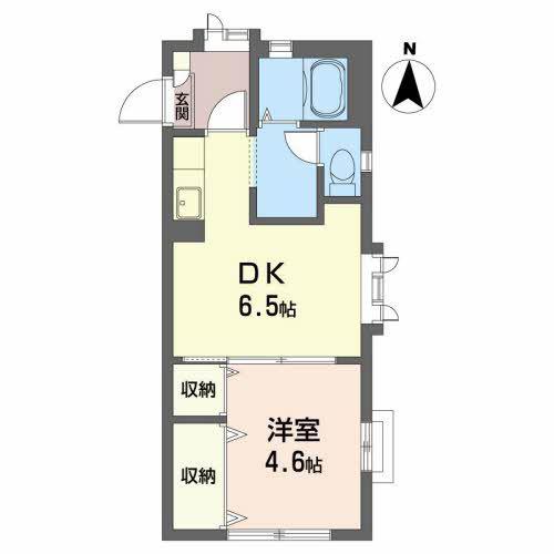 ディアス田園F(1DK/1階)の間取り写真