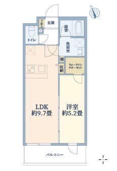 ウェルスクエア万代東(1LDK/1階)の間取り写真