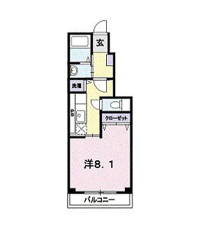 ネオハイム春日(1K/1階)の間取り写真
