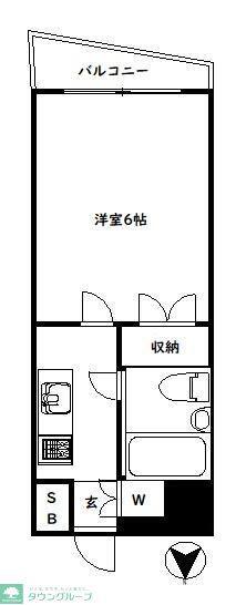 サンガーデン(1K/3階)の間取り写真