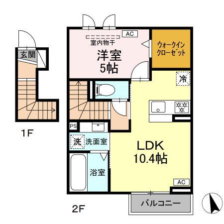 CASA ARCA(1LDK/2階)の間取り写真