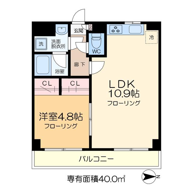 都営新宿線 菊川駅(東京) 徒歩5分 5階建 築30年(1LDK/3階)の間取り写真