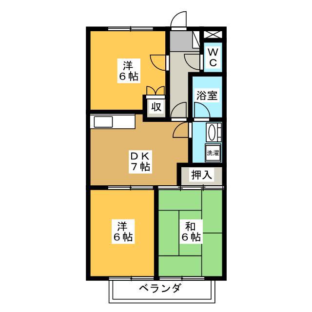 サープラスIII AKI B(3DK/2階)の間取り写真