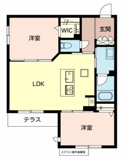 SHAMAISON AUBE(2LDK/1階)の間取り写真