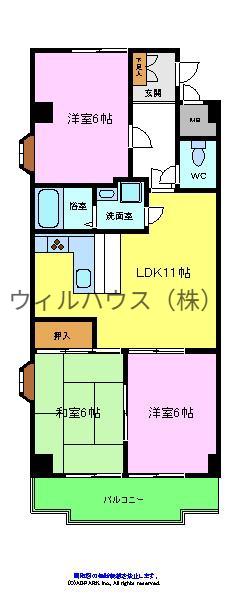 プレオール鳳(3LDK/5階)の間取り写真