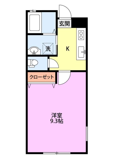 グリーンハウス(1K/2階)の間取り写真
