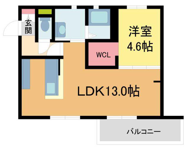 ドミール大森A・B・C(1LDK/1階)の間取り写真