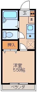 マイキャッスル(1K/2階)の間取り写真