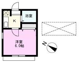 アネックス春日部24期B(1K/2階)の間取り写真