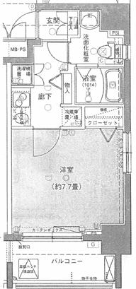 ヴェルト亀戸(1K/6階)の間取り写真
