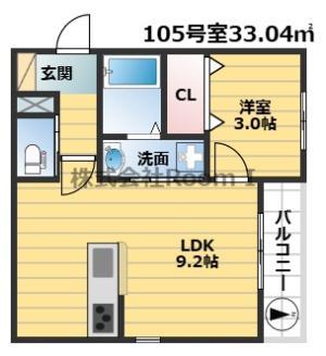 ヘーベルメゾン西田辺・旭化成ヘーベルメゾンHEBEL HAUS(1LDK/1階)の間取り写真
