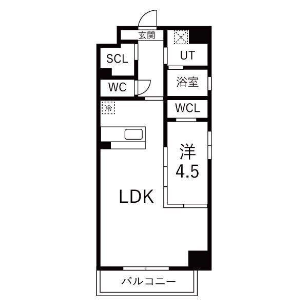 KAYA MEIEKI (1LDK/9階)の間取り写真