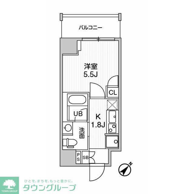 プレミアムフラット青砥駅前(1K/8階)の間取り写真
