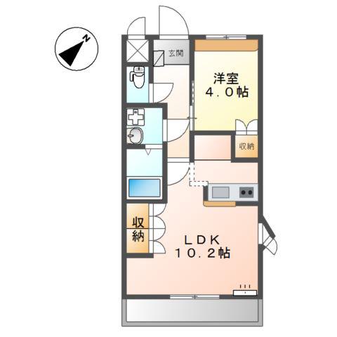 シャンピア(1LDK/3階)の間取り写真