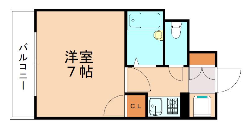 ライオンズマンション三萩野駅前(1K/4階)の間取り写真