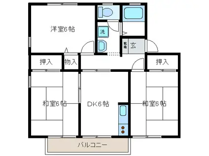 エスペランサB(3DK/1階)の間取り写真