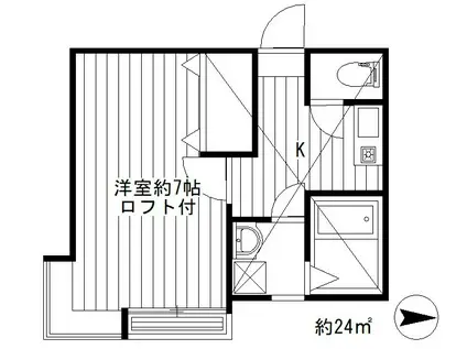 キャスル松庵(1K/2階)の間取り写真