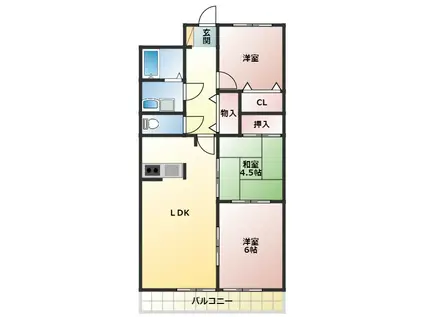 クレンツ海南(3LDK/6階)の間取り写真