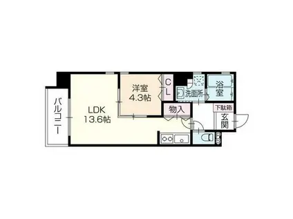 OA FLAT福沢(1LDK/8階)の間取り写真