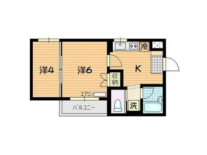 マンションレスト(2K/1階)の間取り写真