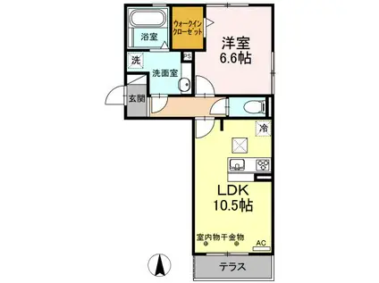 ARCADIA(1LDK/1階)の間取り写真