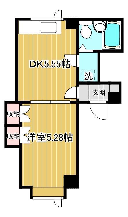 エクセレントハウス(1DK/3階)の間取り写真