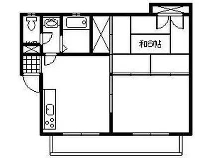 メモワール林田(2DK/3階)の間取り写真
