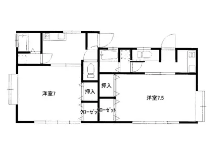ブルーベル(1K/1階)の間取り写真