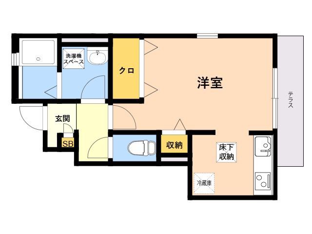 アムール椿(ワンルーム/1階)の間取り写真