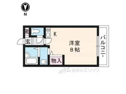 ノースヒルト(ワンルーム/1階)の間取り写真