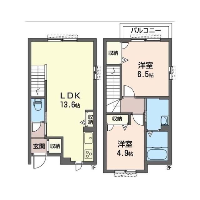 カナール(2LDK/1階)の間取り写真