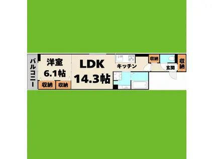 CIEL太閤通(1LDK/1階)の間取り写真