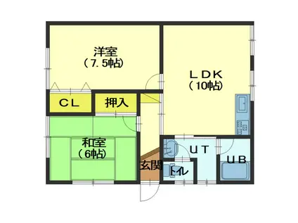 レストハウスRYO(2LDK/2階)の間取り写真