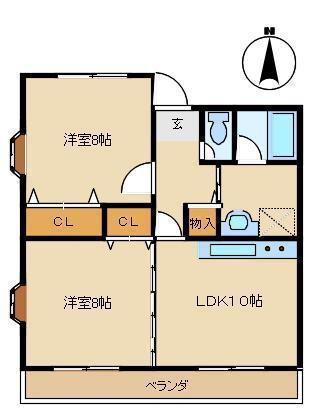 メゾンアイル(2LDK/3階)の間取り写真