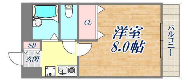 サンハイツ甲陽園(1K/3階)の間取り写真