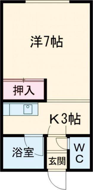 栄町ハイツII(1K/2階)の間取り写真